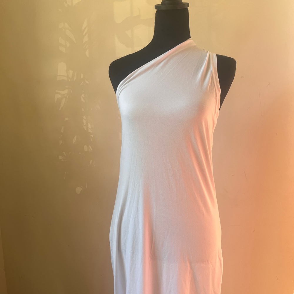 Amazon White Goddess One Shoulder Sheath Dress Cocktail